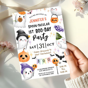 Invitation Cute Ghost Spooktacular Halloween 1er Anniversaire