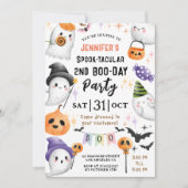 Invitation Cute Ghost Spooktacular Halloween 2e anniversaire (Devant)