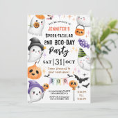 Invitation Cute Ghost Spooktacular Halloween 2e anniversaire (Debout devant)