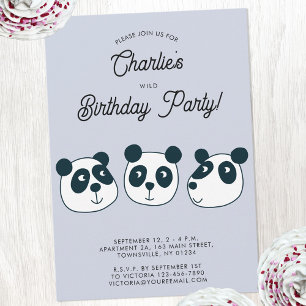 Invitation Cute Giant Panda Bear fête d'anniversaire