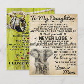 Invitation Cute Gift for Daughter, To My Daugjter Letter (Devant / Derrière)