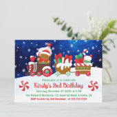 Invitation Cute Gingerbread Homme Christmas Train Anniversair (Debout devant)