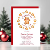 Invitation Cute Gingerbread Homme Noël Cookie Swap