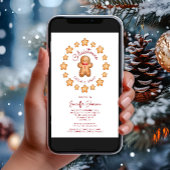 Invitation Cute Gingerbread Homme Noël Cookie Swap