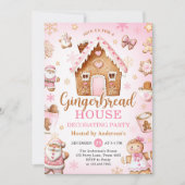 Invitation Cute Gingerbread House Decorating Holiday Party (Devant)