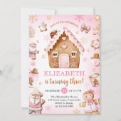 Invitation Cute Gingerbread House Girl Birthday Party (Devant)
