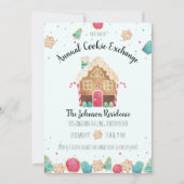 Invitation Cute Gingerbread House Holiday Cookie Exchange (Devant)