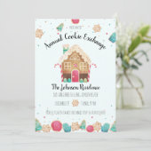 Invitation Cute Gingerbread House Holiday Cookie Exchange (Debout devant)
