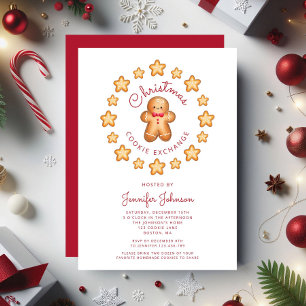Invitation Cute Gingerbread Man Christmas Cookie Exchange