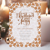 Invitation Cute Gingerbread Man Cookies Noël Party