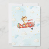 Invitation Cute Giraffe Avion Aventure Oh Boy Baby shower (Dos)