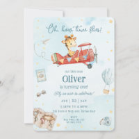 Cute Giraffe Avion Aventure Temps Vols Anniversair