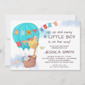 Invitation Cute Giraffe Baby shower à ballon à air chaud (Devant)
