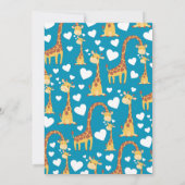 Invitation Cute Giraffe Baby shower Blue Boy (Dos)