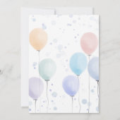 Invitation Cute Giraffe Ballons colorés Boy Anniversaire (Dos)