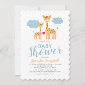 Invitation Cute Giraffe Mère et Baby shower enfant (Devant)