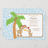 Invitation Cute Giraffe, mère et bébé Baby shower de garçon (Devant / Derrière)