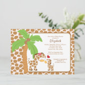 Invitation Cute Giraffe, mère et bébé Baby shower neutre (Debout devant)