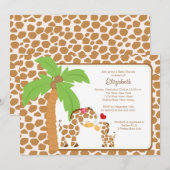 Invitation Cute Giraffe, mère et bébé Baby shower neutre (Devant / Derrière)