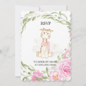 Invitation Cute Giraffe Parties scintillant or huile bébé fil (Dos)