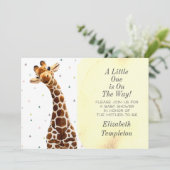 Invitation Cute Giraffe Safari Animal Plutôt Moderne (Debout devant)