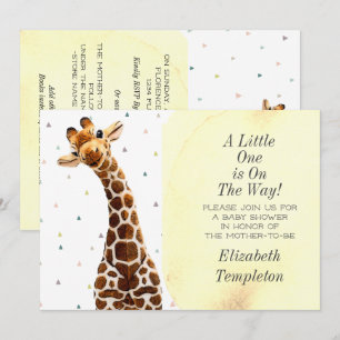 Invitation Cute Giraffe Safari Animal Plutôt Moderne