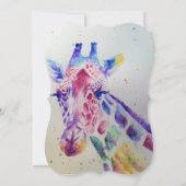 Invitation Cute Giraffe Zoo Animaux Enfants Anniversaire Invi (Dos)