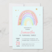 Invitation Cute Girl Abstrait arc-en-ciel N'importe quel âge  (Devant)