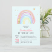 Invitation Cute Girl Abstrait arc-en-ciel N'importe quel âge  (Debout devant)