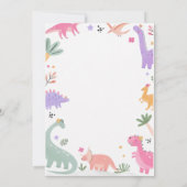 Invitation Cute Girl Dinosaur 3rd Birthday (Dos)