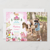 Invitation Cute Girl Farm Photo Anniversaire (Devant)