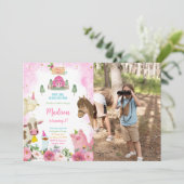 Invitation Cute Girl Farm Photo Anniversaire (Debout devant)