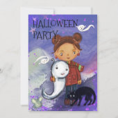 Invitation Cute Girl, Ghost, & Black Cat | Kids Spooktacular (Devant)