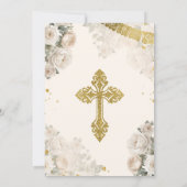 Invitation Cute Girl Or Crème Blanche Fleur Primera Comunión (Dos)