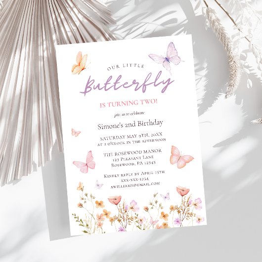 Invitation Cute Girl Pink 2e anniversaire