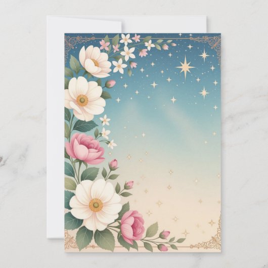 Invitation Cute Girl'espace et la fête d'anniversaire à thème (Dos)