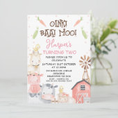 Invitation Cute Girls Farm Légumes à thème Anniversaire (Debout devant)