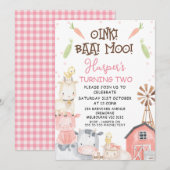 Invitation Cute Girls Farm Légumes à thème Anniversaire (Devant / Derrière)