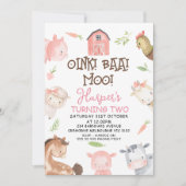Invitation Cute Girls Minimalist ferme à thème Anniversaire (Devant)