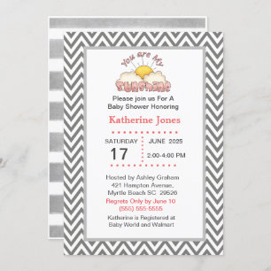 Invitation Cute Girls You Are My Sunshine Baby shower
