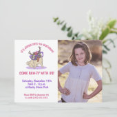 Invitation Cute Girly Boho Floral Carlin Violet Lunettes Anni (Debout devant)