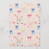 Invitation Cute Girly Bow Teddy Bears Seamless Pattern (Devant)