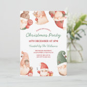 Invitation Cute Gnomes Christmas Party (Debout devant)