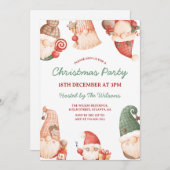 Invitation Cute Gnomes Christmas Party (Devant / Derrière)