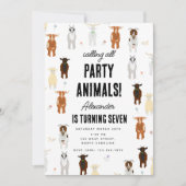 Invitation Cute Goats Farm Party Animals Goat Birthday Theme (Devant)