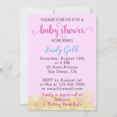 Invitation Cute Gold Rainbow Teddy Bear Balloons Baby shower (Dos)