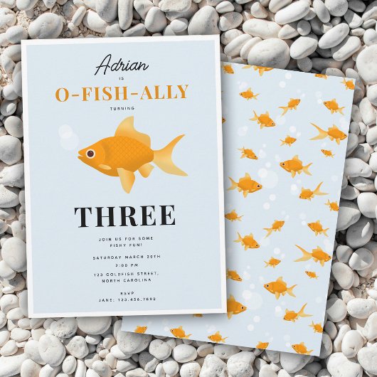 Invitation Cute Goldfish Anniversaire de enfant de natation