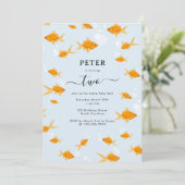 Invitation Cute Goldfish Fishy Anniversaire de enfant Party (Debout devant)