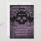 Invitation Cute goth vampire crâne de vampire violet foncé 7" (Dos)
