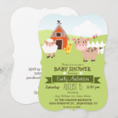 Invitation Cute Grange et animaux de ferme Baby shower à thèm (Devant / Derrière)